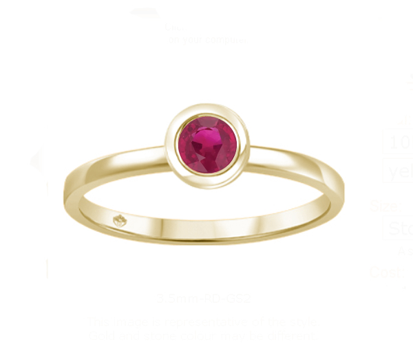 BAGUE EN OR AVEC UNE PIERRE DE NAISSANCE VÉRITABLE - BH JVJ3688YRU - BEVERLY HILLS