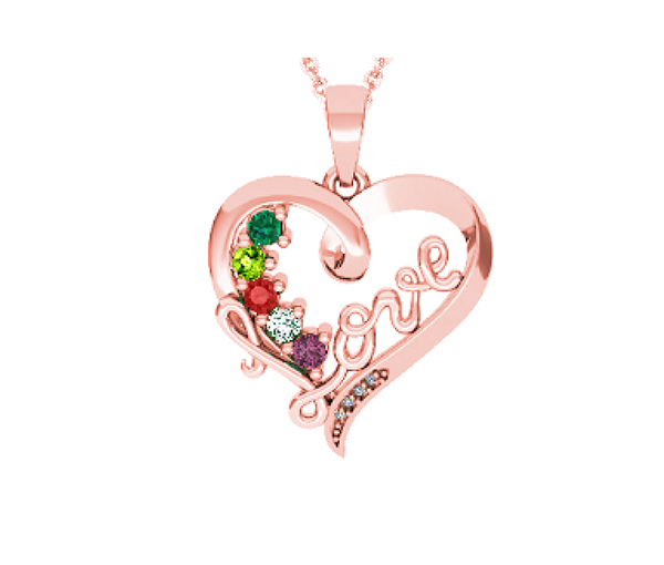 PENDENTIF FAMILIAL EN ARGENT ET EN OR SERTI DE PIERRES VÉRITABLES - BH FG102PRR - BEVERLY HILLS