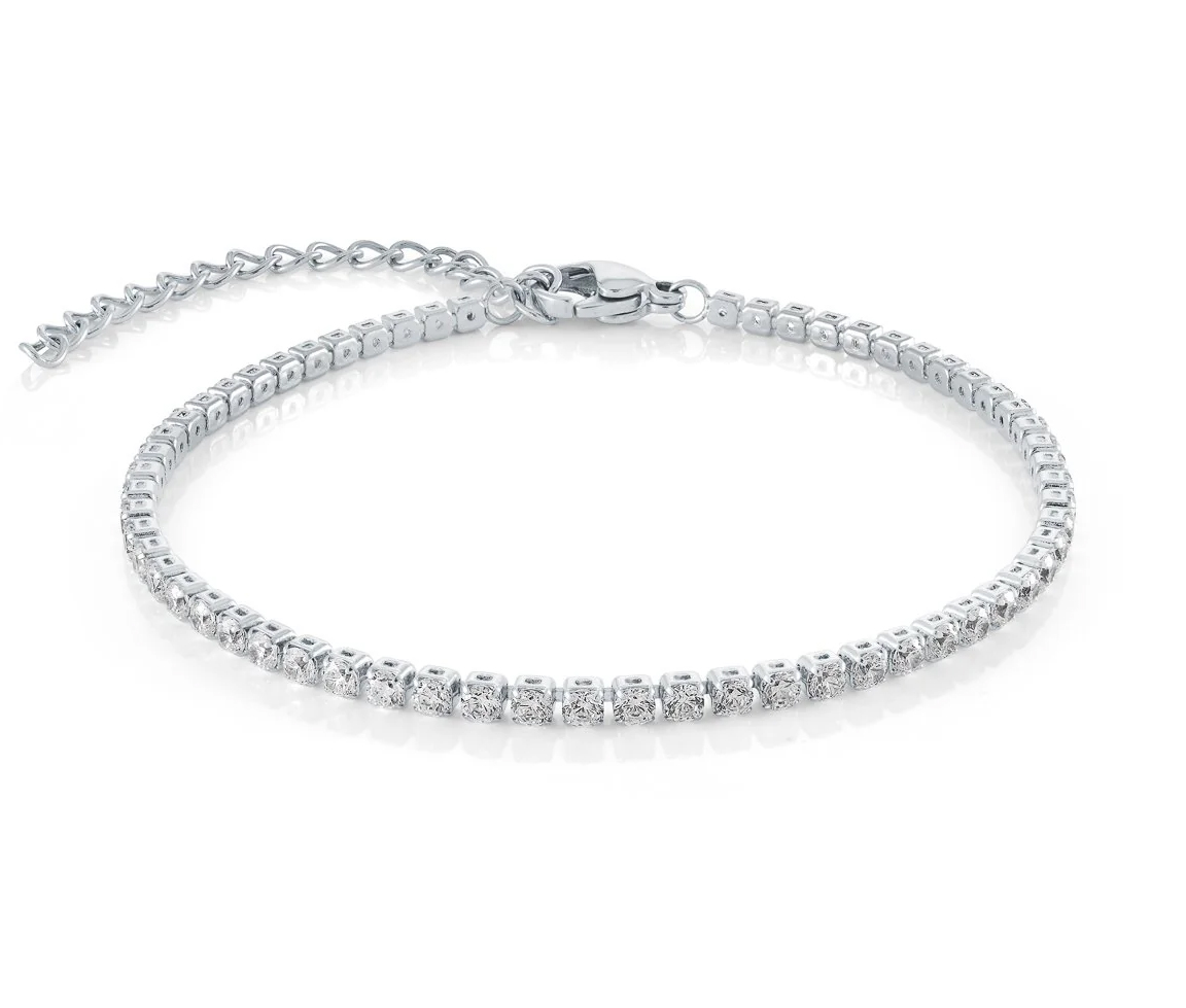 BRACELET TENNIS EN ACIER SERTI DE CUBIQUES ZIRCONIAS - IG SWB207 - VELORIA