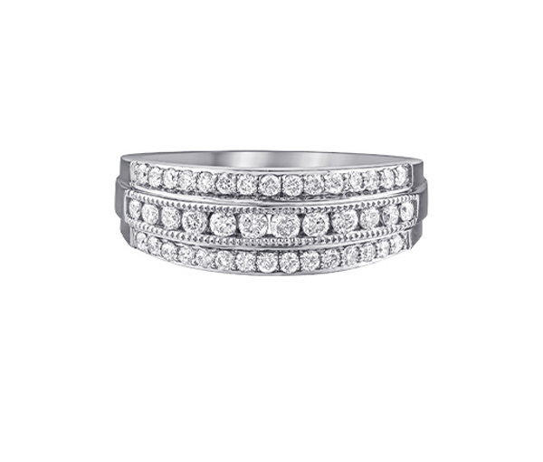 BAGUE EN OR JAUNE OU BLANC SERTIE DE DIAMANTS - CR DX880W50 - BIJOUX CANADIEN