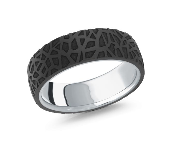 JONC EN OR 10K OU 14K ET FIBRE DE CARBONE - ML MRDA108W - MALO 