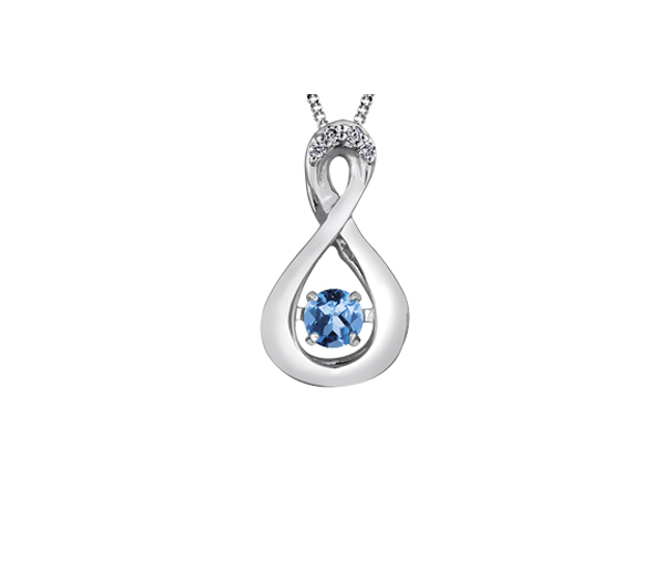 PENDENTIF PULSE EN OR SERTI D'UNE PIERRE DE NAISSANCE DIVERSE ET DE DIAMANTS - CR DX666WBT - BIJOUX CANADIEN