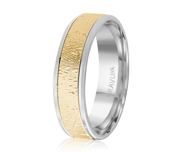 JONC EN OR OU EN PLATINE AVEC MOTIF SCRATCH AU CENTRE - ML GH1571WY18 - MALO 