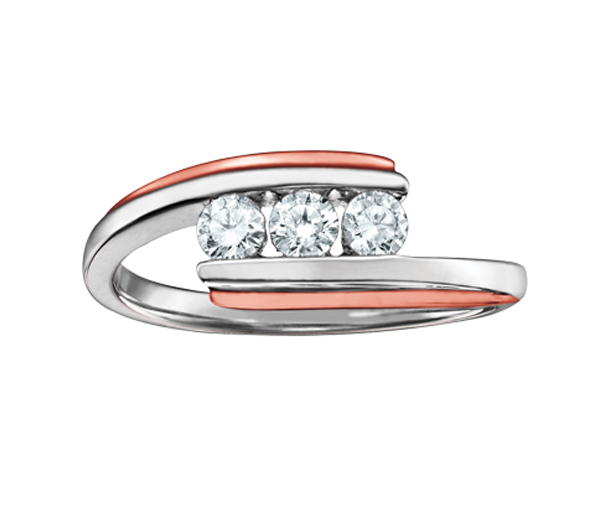 BAGUE EN OR 2 TONS SERTIE DE DIAMANTS CANADIENS - CR AM202R - DIAMANT CANADIEN