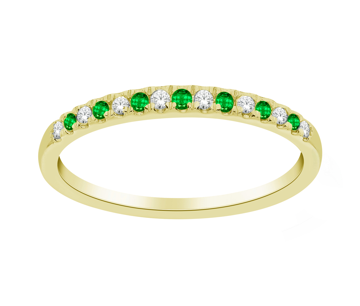 SK R15238 BIJOUX D'IMPORTATION JONC SEMI-ÉTERNITÉ EN OR 10K SERTI