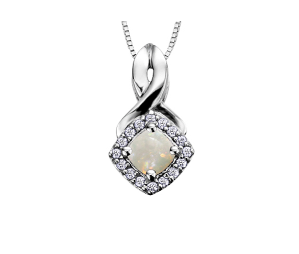 PENDENTIF EN OR BLANC SERTI DE PIERRES DE NAISSANCE VARIÉES ET DE DIAMANTS - CR DX567WOP - BIJOUX CANADIEN