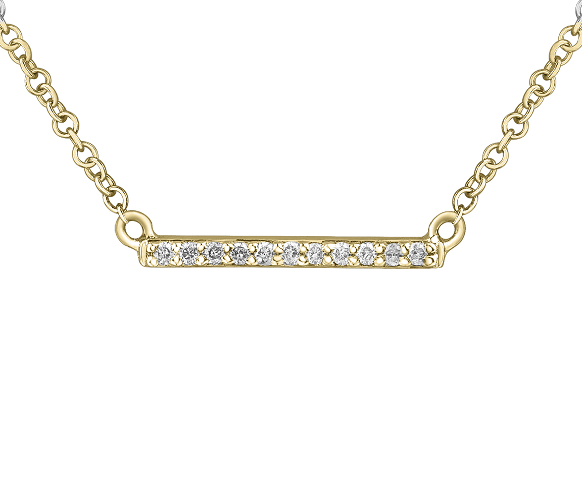 PENDENTIF BAR EN OR 10K SERTI DE DIAMANTS - CR DX876Y05 - BIJOUX CANADIEN