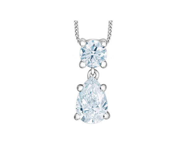 COLLIER EN OR BLANC SERTI DE DIAMANTS DE LABORATOIRE - CR 70027 - BIJOUX CANADIEN