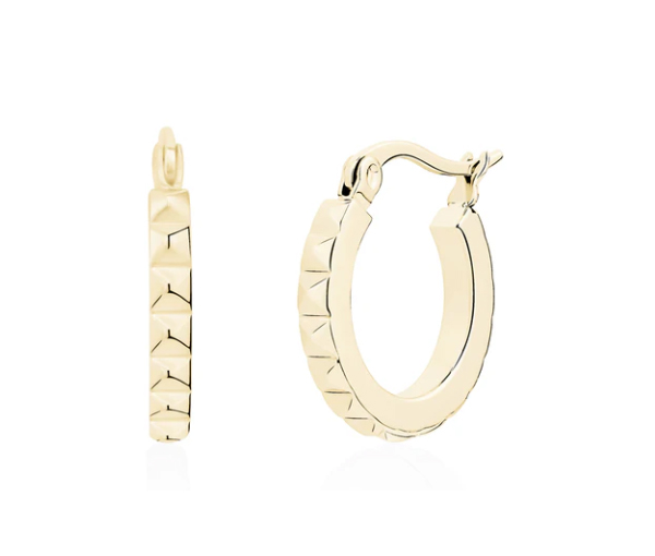 BOUCLES ANNEAUX EN ACIER TAILLÉE DIAMANT - AZ ZWE31G - AREZZO