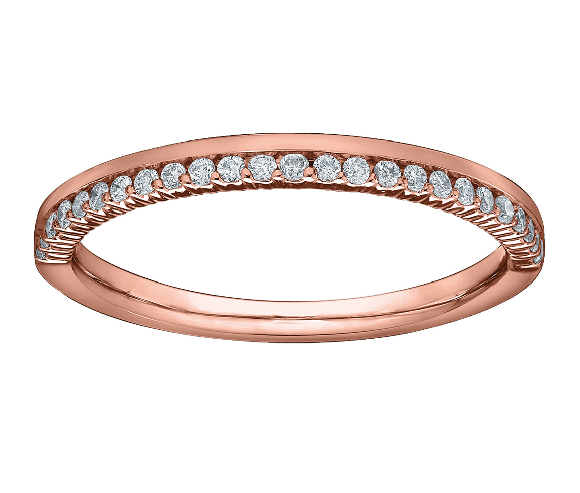 JONC SEMI-ÉTERNITÉ EN OR 10K OU 14K SERTI DE DIAMANTS - CR DX748R15 - BIJOUX CANADIEN
