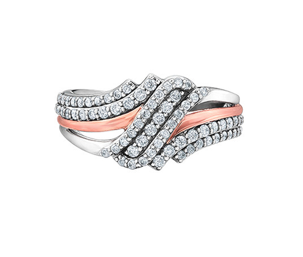 BAGUE EN OR 10K SERTIE DE DIAMANTS - CR DD3141R - BIJOUX CANADIEN