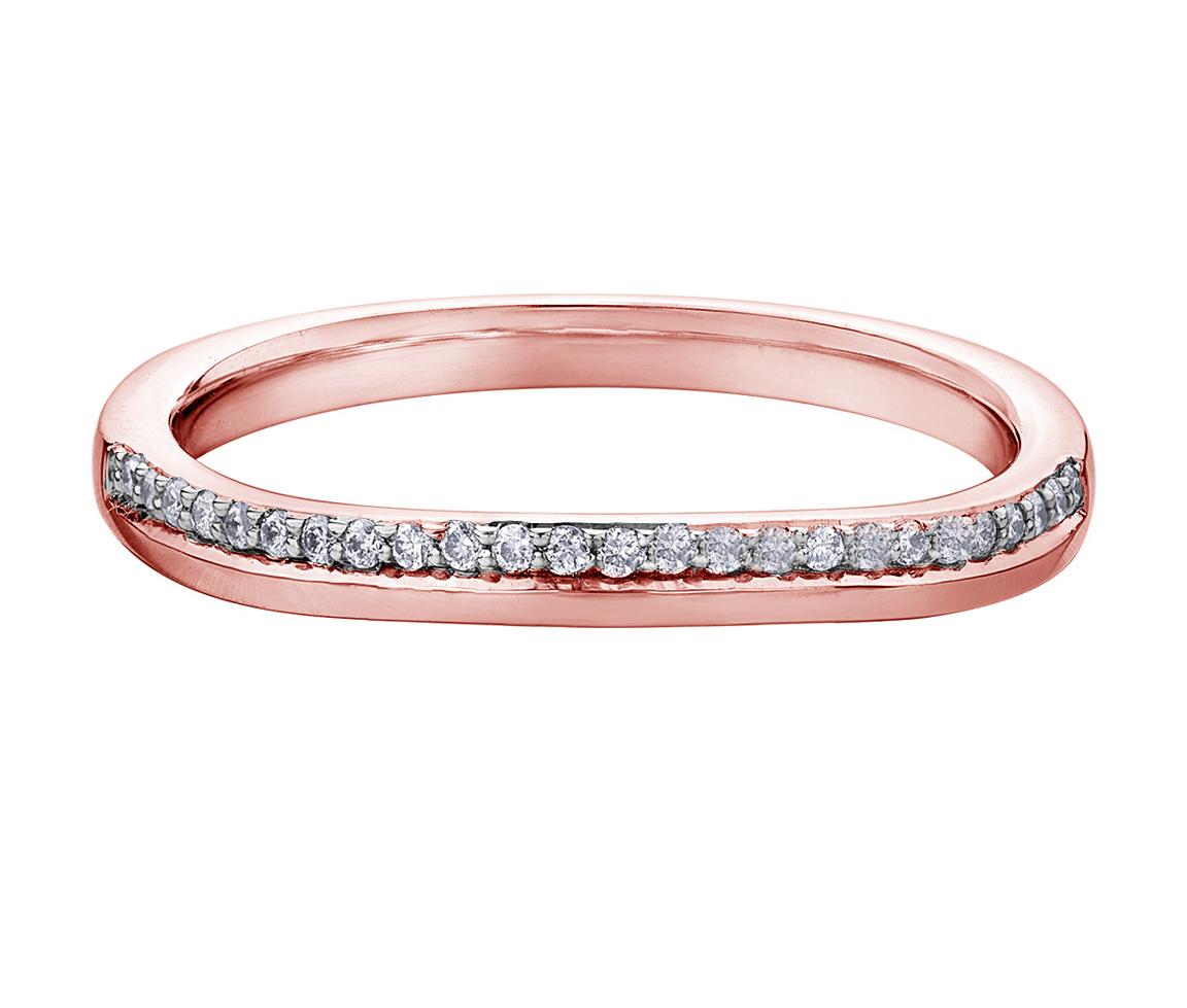 JONC SEMI-ÉTERNITÉ EN OR 10K SERTI DE DIAMANTS - CR DD7377R - BIJOUX CANADIEN