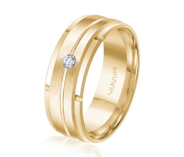 JONC EN OR OU EN PLATINE SERTI D'UN DIAMANT - ML GHD1758Y14 - MALO 