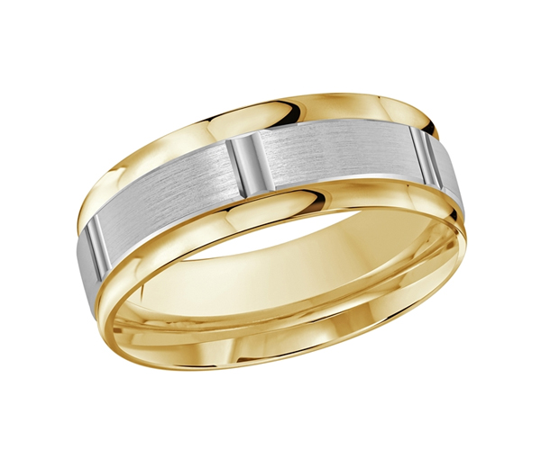 JONC EN OR AVEC MOTIF BRIQUE - ML FT636/801YW - MALO 