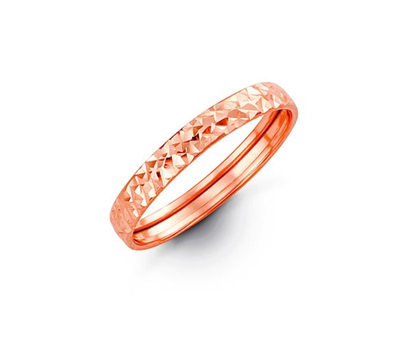 JONC EN OR ROSE TAILLÉ DIAMANT - SY 7502 7 - BIJOUX D'IMPORTATION