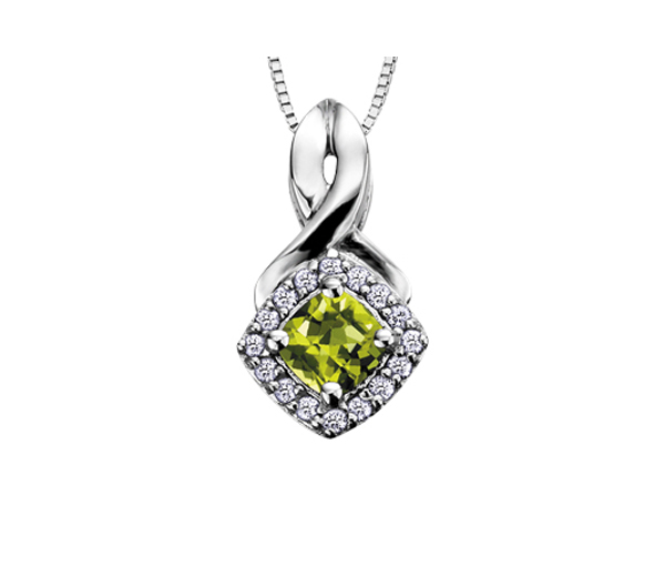 PENDENTIF EN OR BLANC SERTI DE PIERRES DE NAISSANCE VARIÉES ET DE DIAMANTS - CR DX567WPER - BIJOUX CANADIEN