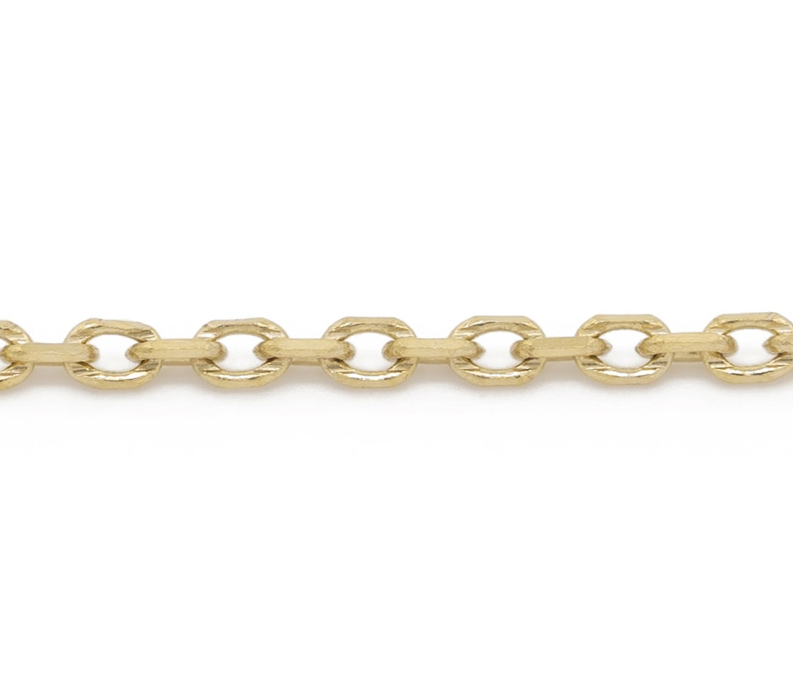 CHAINE EN OR 10K À MAILLE ROLO TAILLÉE DIAMANT - SY ORO3Y - BIJOUX D'IMPORTATION