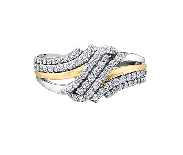 BAGUE EN OR 10K SERTIE DE DIAMANTS - CR DD3141 - BIJOUX CANADIEN