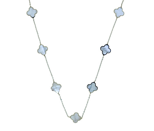 COLLIER TRÈFLES EN OR JAUNE SERTI DE PIERRES DE COULEURS VARIÉES - CB TRECOLNA10 - CBE