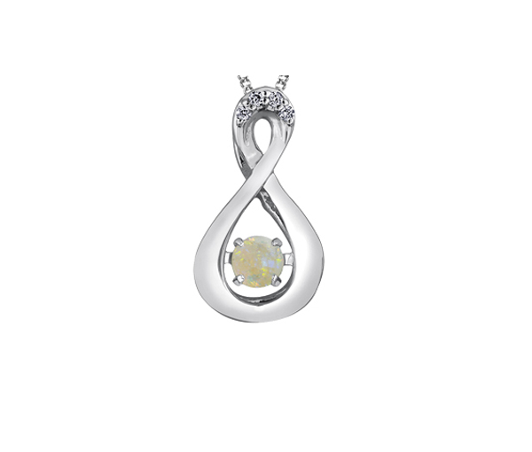 PENDENTIF PULSE EN OR SERTI D'UNE PIERRE DE NAISSANCE DIVERSE ET DE DIAMANTS - CR DX666WOP - BIJOUX CANADIEN