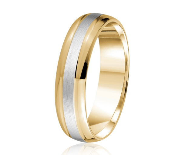 JONC EN OR OU PLATINE AVEC MOTIF SATINÉ AU CENTRE - ML GH842YW18 - MALO 