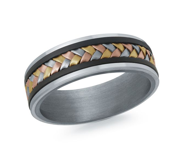 JONC EN TANTALE, OR 14K ET FIBRE DE CARBONE - ML MRDTS009WT - MALO 