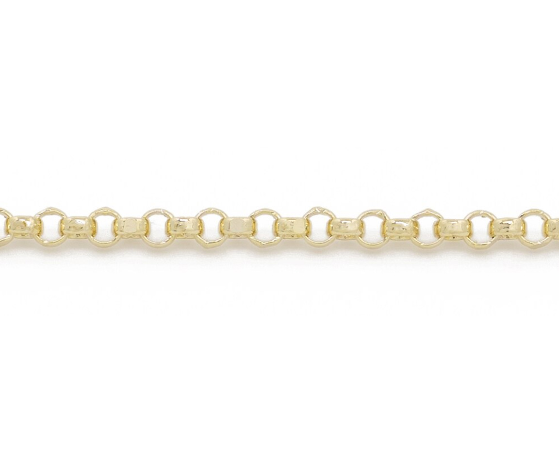 CHAINE EN OR 10K À MAILLE ROLO TAILLÉE DIAMANT - SY ORO1Y - BIJOUX D'IMPORTATION