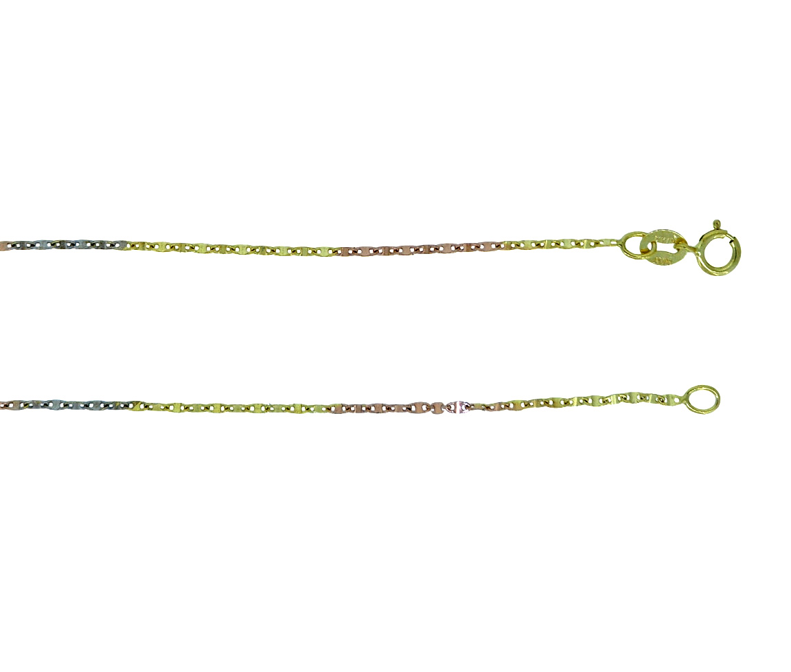 CHAINE 10K PLAQUE OVALE 18'' - S FLP0303T18 - BIJOUX D'IMPORTATION