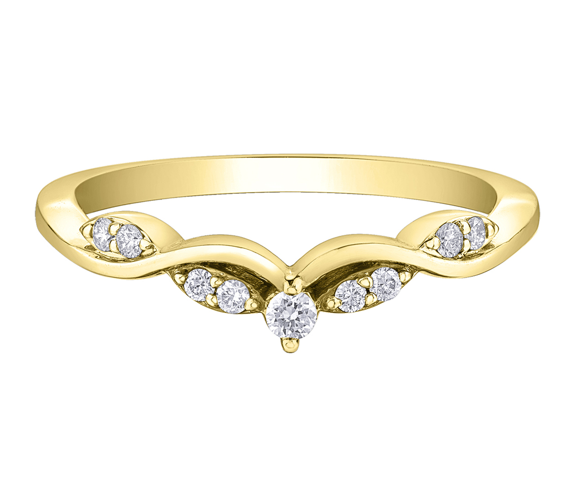 JONC CONTOUR EN OR SERTI DE DIAMANTS - CR DD7809Y - BIJOUX CANADIEN