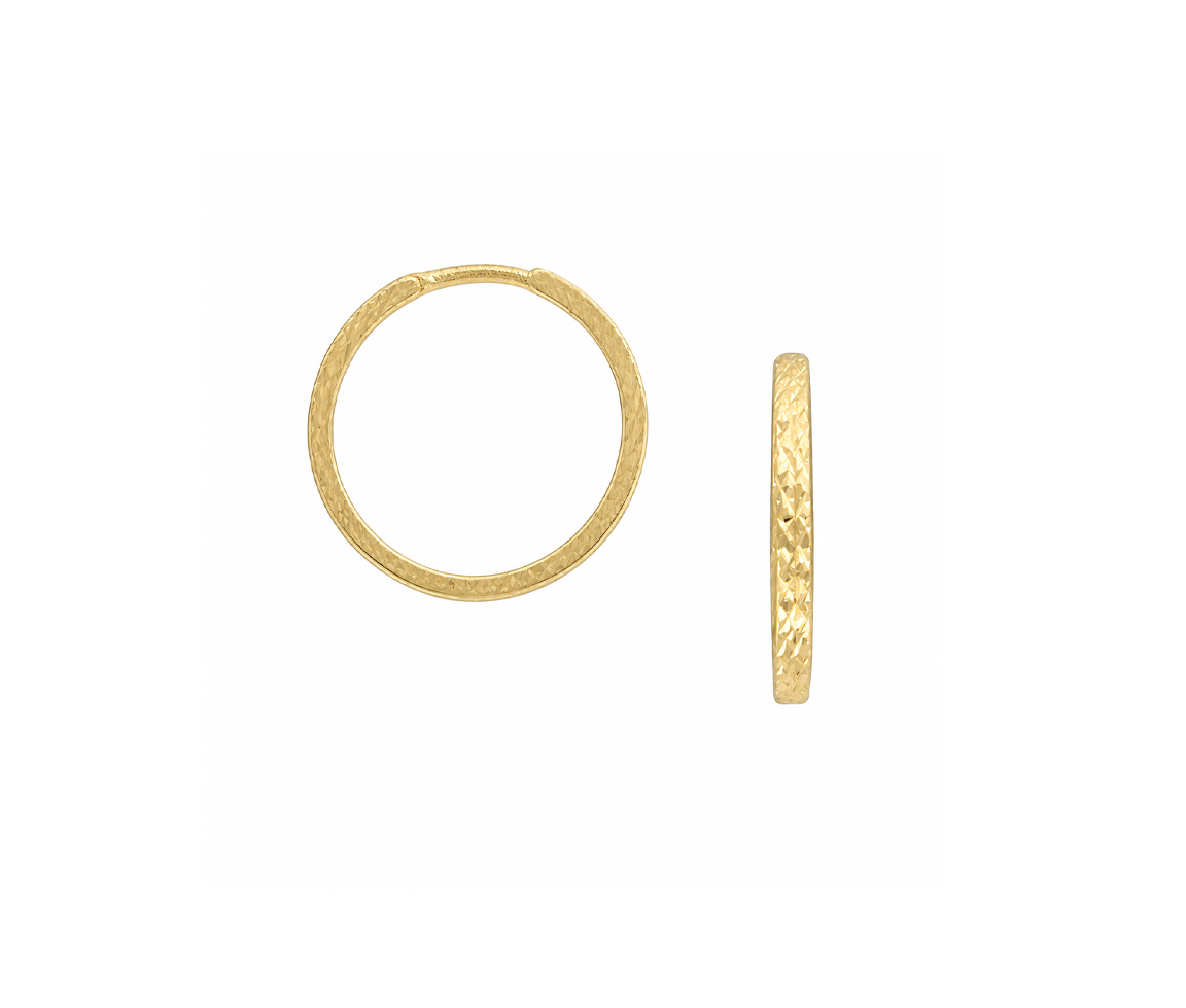 BOUCLES HUGGIES EN OR JAUNE TAILLÉES DIAMANT - CB HUGDC17Y - CBE