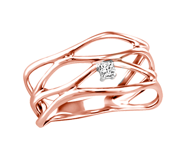 BAGUE EN OR 10K SERTIE D'UN DIAMANT CANADIEN - BH FIJ247703R - BEVERLY HILLS