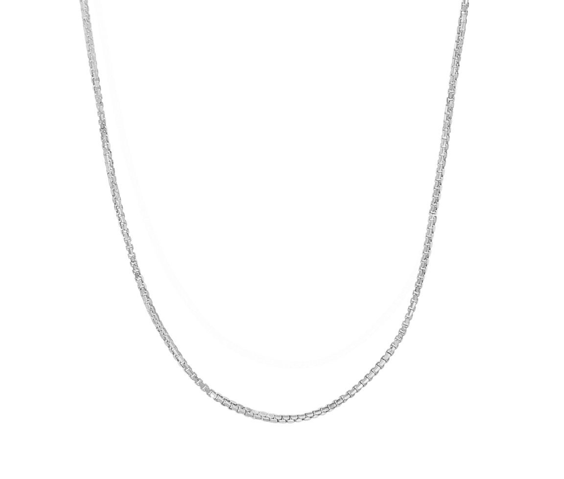 CHAINE EN OR BLANC À MAILLE CARRÉ (BOX) - CB BOX063W18 - CBE