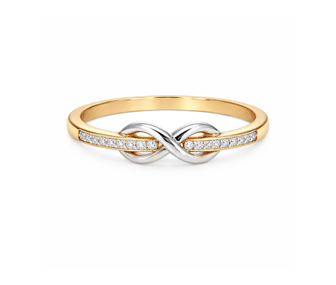 BAGUE INFINI EN OR AVEC DIAMANTS - CR DD2710YW - BIJOUX CANADIEN