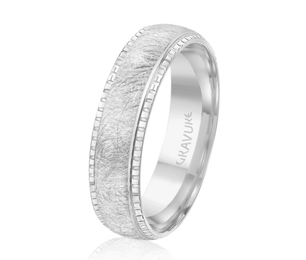 JONC EN OR OU EN PLATINE AVEC MOTIF SCRATCH AU CENTRE - ML GH1284W10 - MALO 