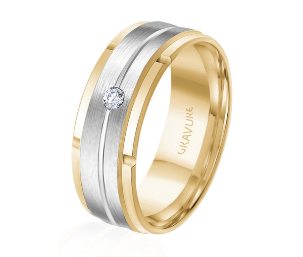 JONC EN OR OU EN PLATINE SERTI D'UN DIAMANT - ML GHD1758YW14 - MALO 