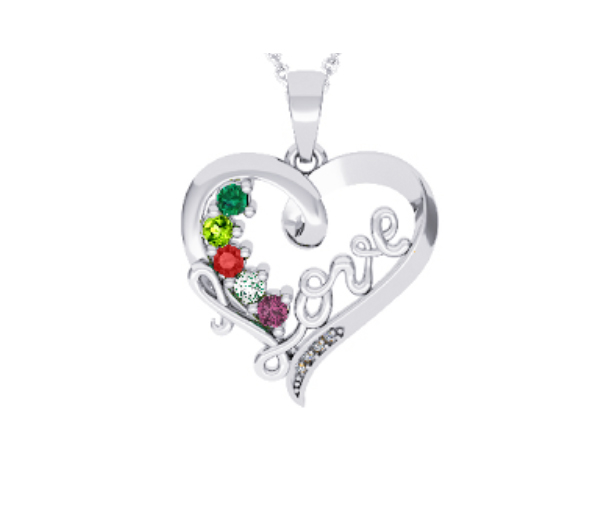 PENDENTIF FAMILIAL EN ARGENT ET EN OR SERTI DE PIERRES VÉRITABLES - BH FG102PA - BEVERLY HILLS