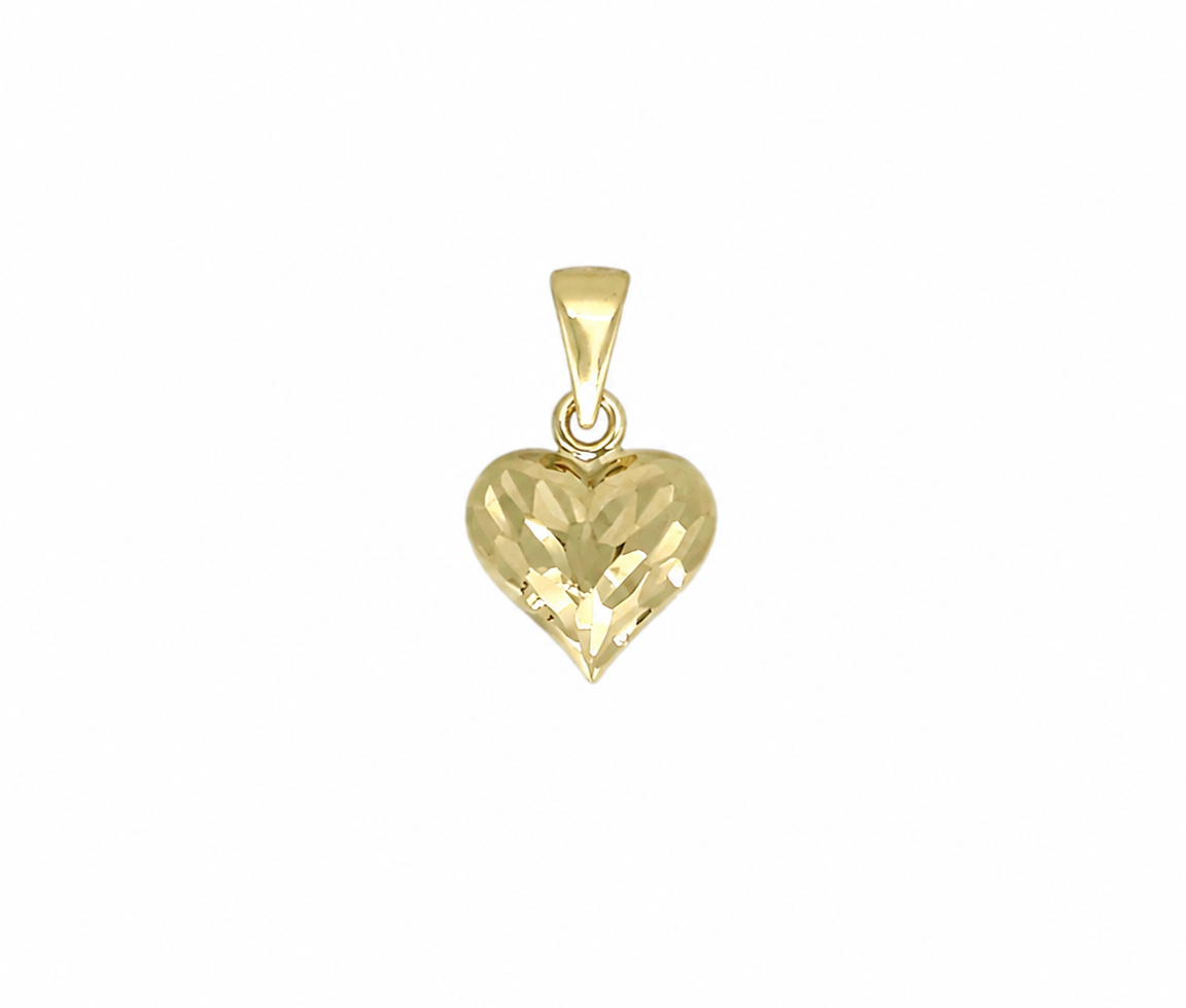 PENDENTIF COEUR BOMBÉ TAILLÉ DIAMANT - MB COEUR95 - BIJOUX D'IMPORTATION