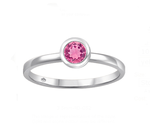 BAGUE EN OR AVEC UNE PIERRE DE NAISSANCE VÉRITABLE - BH JVJ3688WPT - BEVERLY HILLS