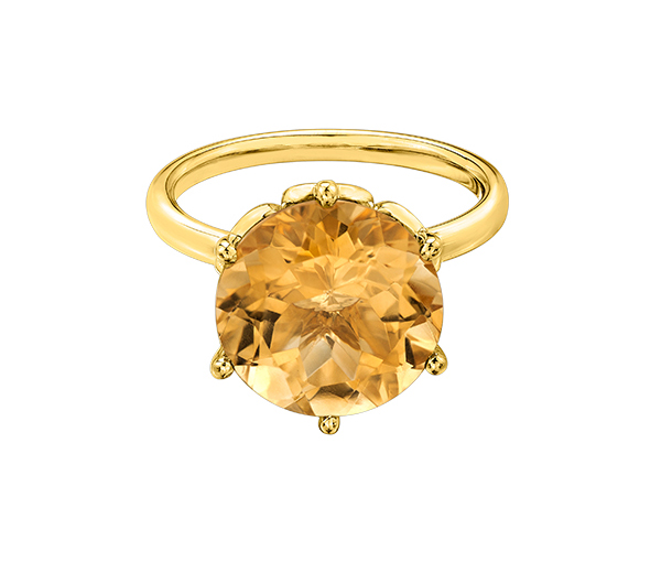 BAGUE EN OR JAUNE, ROSE OU BLANC SERTIE D'UNE PIERRE VARIÉE - CR DX680YCI - BIJOUX CANADIEN