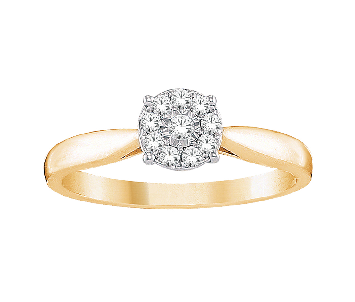 BAGUE EN OR 14K SERTIE DE DIAMANTS - SK R14566Y05 - BIJOUX D'IMPORTATION