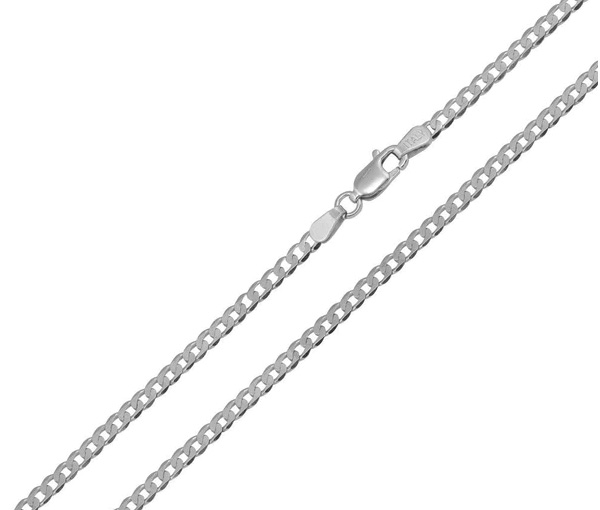 CHAINE EN ARGENT RHODIÉ À MAILLE GOURMETTE - SP CH415/18RH - BIJOUX D'IMPORTATION