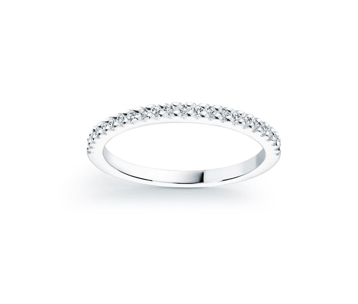 JONC SEMI-ÉTERNITÉ EN OR 14K BLANC SERTI DE DIAMANTS - ML FDC412BW - MALO 