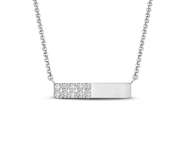 COLLIER BAR EN ACIER SERTI DE CUBIQUES ZIRCONIAS - AZ ZWN04 - AREZZO