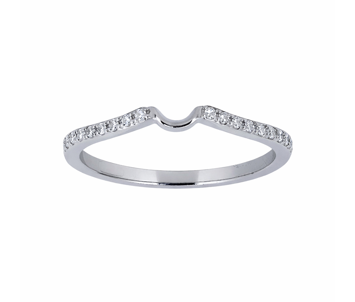 JONC CONTOUR EN OR AVEC DIAMANTS - CR 3879WG50 - BIJOUX CANADIEN