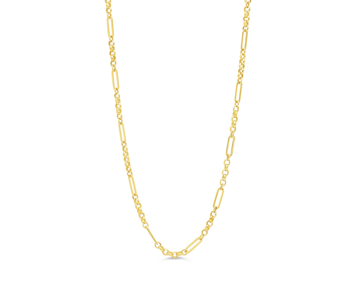 CHAINE EN OR À MAILLE ROLO ET PAPERCLIP - SY 9327/18 - BIJOUX D'IMPORTATION