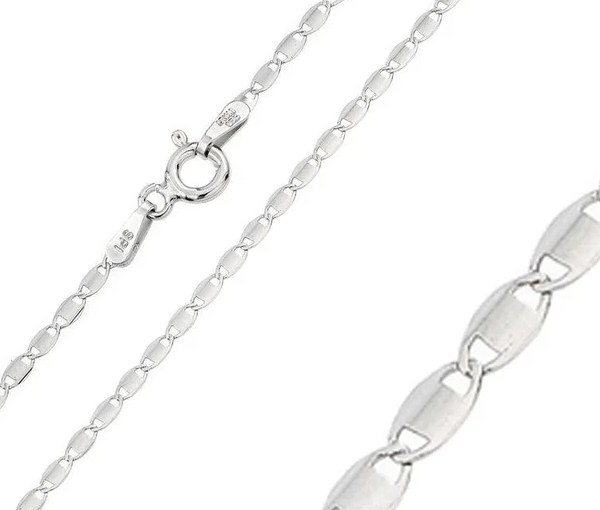 CHAINNE MAILLE CONFETTI EN ARGENT RHODIÉ - SP CH118RH18 - BIJOUX D'IMPORTATION