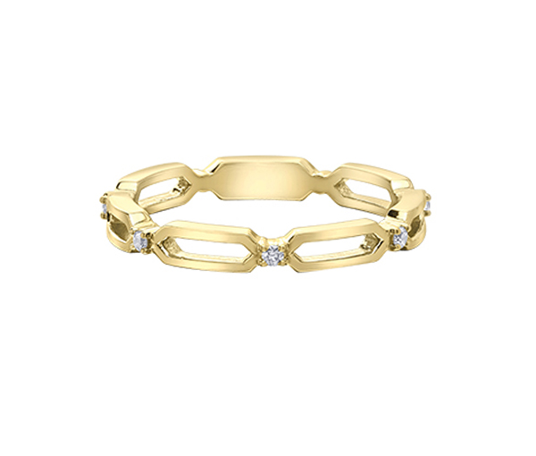 JONC PAPERCLIP EN OR JAUNE SERTI DE DIAMANTS - CR DD8099Y - BIJOUX CANADIEN