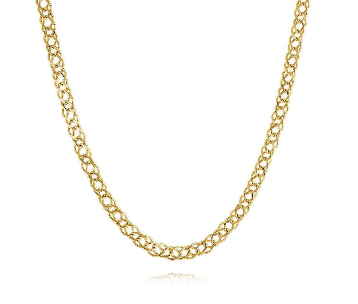 CHAINE EN ACIER/PVD OR À MAILLE GOURMETTE DOUBLE - IG SYN77/24 - ITALGEM