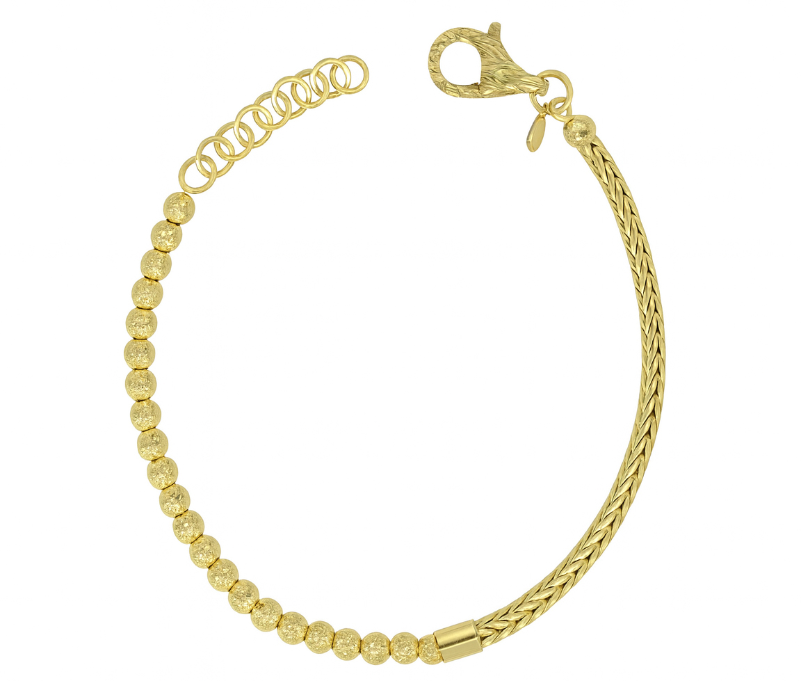 BRACELET EN ARGENT/PVD OR MOITIÉ/MOITIÉ - MB BRA50 - BIJOUX D'IMPORTATION