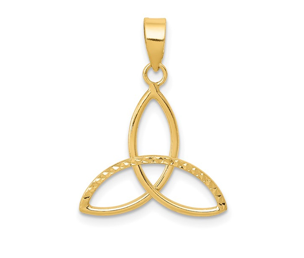 PENDENTIF TRINITÉ EN OR JAUNE TAILLÉ DIAMANT - QG K5274 - IMPORTATION